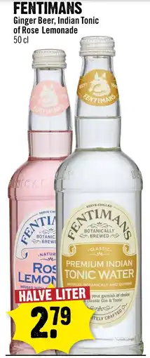 Dirck 3 Fentimans ginger beer, indian tonic of rose lemonade aanbieding