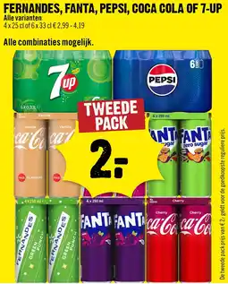 Dirck 3 Fernandes, fanta, pepsi, coca cola of 7-up aanbieding