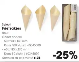 HANOS Select Frietzakjes Hout aanbieding