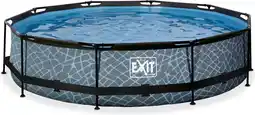 Bol.com EXIT Stone zwembad ø360x76cm met filterpomp - grijs aanbieding