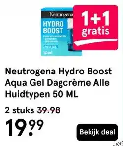 Etos Neutrogena Hydro Boost Aqua Gel Dagcrème Alle Huidtypen 50 ML aanbieding
