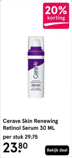 Etos Cerave Skin Renewing Retinol Serum 30 ML aanbieding