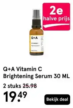 Etos Q+A Vitamin C Brightening Serum 30 ML aanbieding