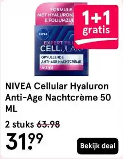 Etos NIVEA Cellular Hyaluron Anti-Age Nachtcrème 50 ML aanbieding