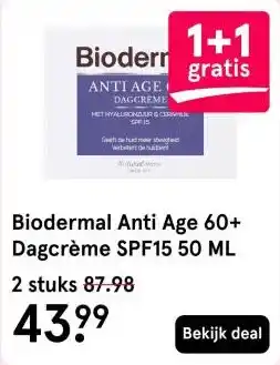 Etos Biodermal Anti Age 60+ Dagcrème SPF15 50 ML aanbieding