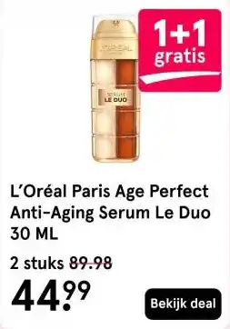 Etos L’Oréal Paris Age Perfect Anti-Aging Serum Le Duo 30 ML aanbieding