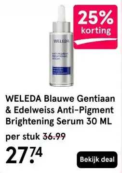 Etos WELEDA Blauwe Gentiaan & Edelweiss Anti-Pigment Brightening Serum 30 ML aanbieding