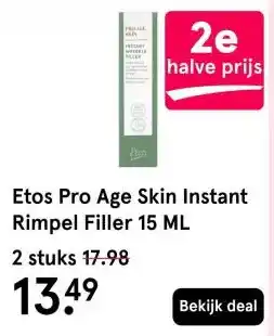 Etos Etos Pro Age Skin Instant Rimpel Filler 15 ML aanbieding