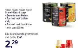 Van Hoeckel Grand Gérard soep Groente met ballen Tomaat met ballen Kip Tomaat met basilicum aanbieding