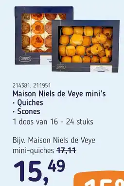 Van Hoeckel Maison Niels de Veye mini's Quiches Scones aanbieding