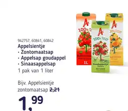 Van Hoeckel Appelsientje Zontomaatsap Appelsap goudappel Sinaasappelsap aanbieding