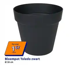 Action Bloempot Toledo zwart aanbieding