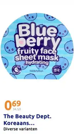 Action The Beauty Dept. Koreaans gezichtsmasker aanbieding
