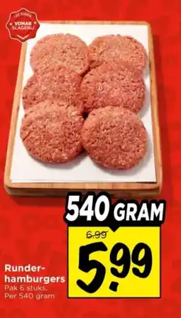 Vomar Voordeelmarkt Runder hamburgers aanbieding