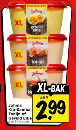 Vomar Voordeelmarkt Johma Kip-Samba, Tonijn of Gevuld Eitje aanbieding