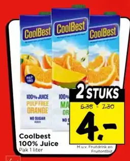 Vomar Voordeelmarkt Coolbest 100% Juice aanbieding