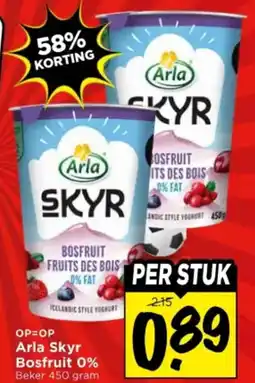 Vomar Voordeelmarkt Arla Skyr Bosfruit 0% aanbieding
