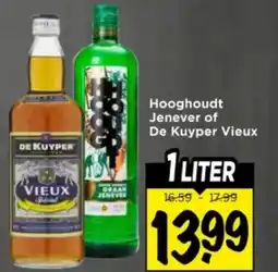Vomar Voordeelmarkt Hooghoudt Jenever of De Kuyper Vieux aanbieding