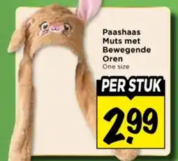 Vomar Voordeelmarkt Paashaas muts met bewegende Oren aanbieding