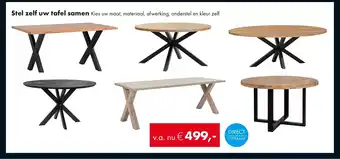 Woonsquare Stel zelf uw tafel samen aanbieding