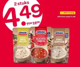 Spar alle Unox soep in zak aanbieding