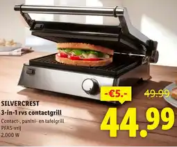 Lidl Silvercrest 3-in-1 rvs contactgrill aanbieding