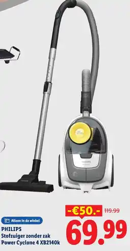 Lidl Philips Stofzuiger zonder zak Power Cyclone 4 XB2140k aanbieding