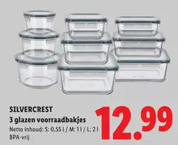 Lidl Silvercrest 3 glazen voorraadbakjes aanbieding