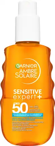 Etos Garnier Ambre Solaire Sensitive Expert Hydraterende Zonbescherming Met Watertextuur SPF50 150 ML aanbieding