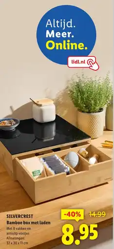 Lidl Silvercrest Bamboe box met laden aanbieding