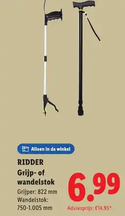 Lidl RIDDER Grijp- of wandelstok aanbieding