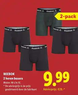 Lidl Reebok 2 heren boxers aanbieding