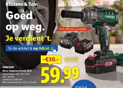 Lidl Parkside accu-slagmoersleutel 20 v aanbieding