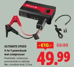 Lidl Ultimate speed 4-in-1 powerbank met compressor aanbieding