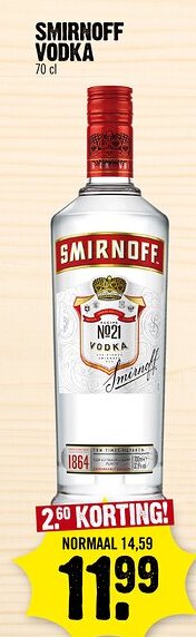 Super Dirck 3 Smirnoff vodka aanbieding