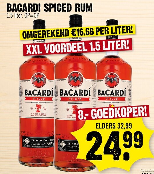 Super Dirck 3 Bacardi spiced rum aanbieding