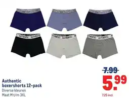Makro Authentic boxershorts 12-pack aanbieding