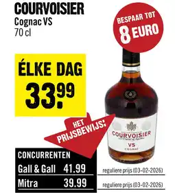 Dirck 3 Courvoisier VS Very Special Cognac 70 cl aanbieding