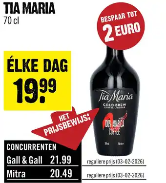 Dirck 3 Tia Maria Koffielikeur 70 cl aanbieding