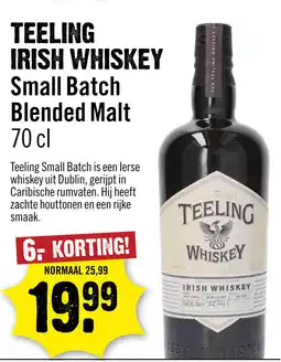 Dirck 3 Teeling Small Batch Rum Cask Irish Whiskey 70 cl aanbieding