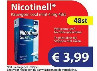 Die Grenze Nicotinell Kauwgom Cool Mint 4 Mg aanbieding