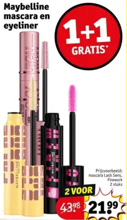 Kruidvat Maybelline mascara en eyeliner aanbieding