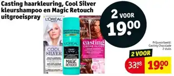 Kruidvat Casting haarkleuring, Cool Silver kleurshampoo en Magic Retouch uitgroeispray aanbieding