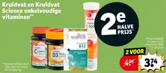 Kruidvat Kruidvat en Kruidvat Science enkelvoudige vitaminen aanbieding
