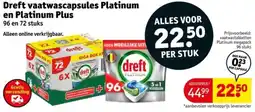 Kruidvat Dreft vaatwascapsules Platinum en Platinum Plus aanbieding