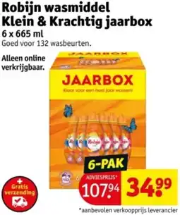Kruidvat Robijn wasmiddel Klein & Krachtig jaarbox aanbieding