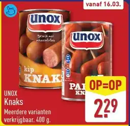 ALDI Unox knaks aanbieding