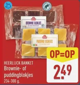 ALDI Heerlijck banket brownie of puddingblokjes aanbieding