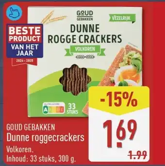 ALDI Goud gebakken dunne roggecrackers aanbieding