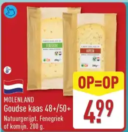 ALDI Molenland goudse kaas 48+/50+ aanbieding